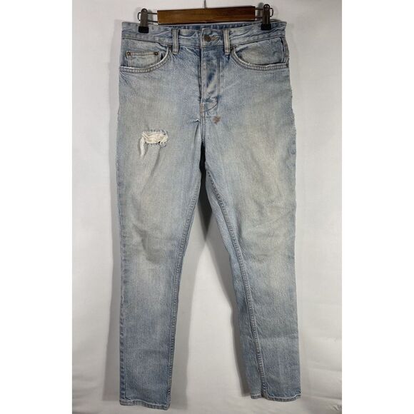 Ksubi Men's Size 30x29‎ Light Blue Distressed Jeans